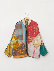 The Ladhiya Quilted Patchwork Kantha Jacket