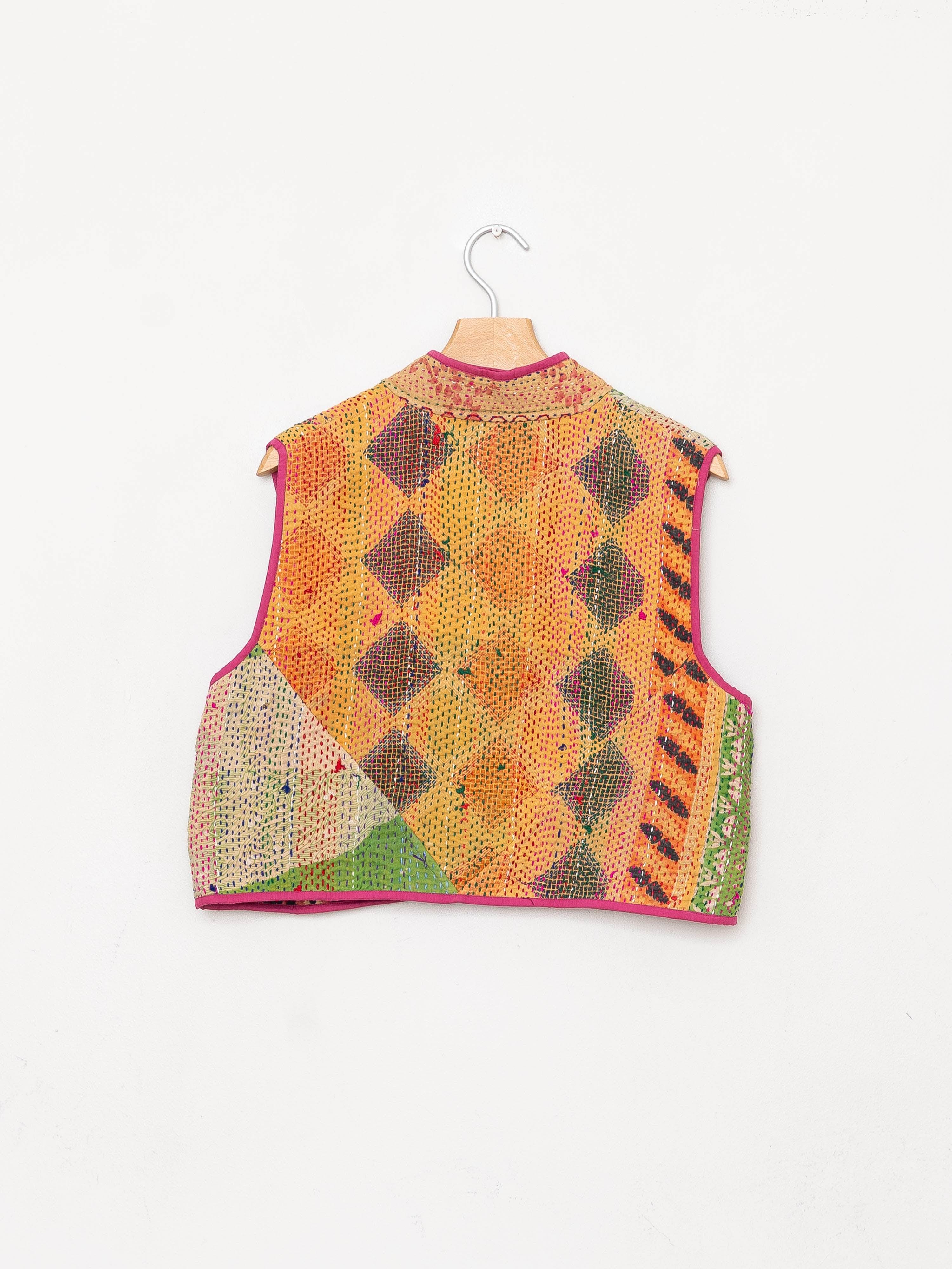 The Kaira Quilted Patchwork Kantha Vest