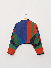 The Kaira Cropped Quilted Patchwork Kantha Jacket