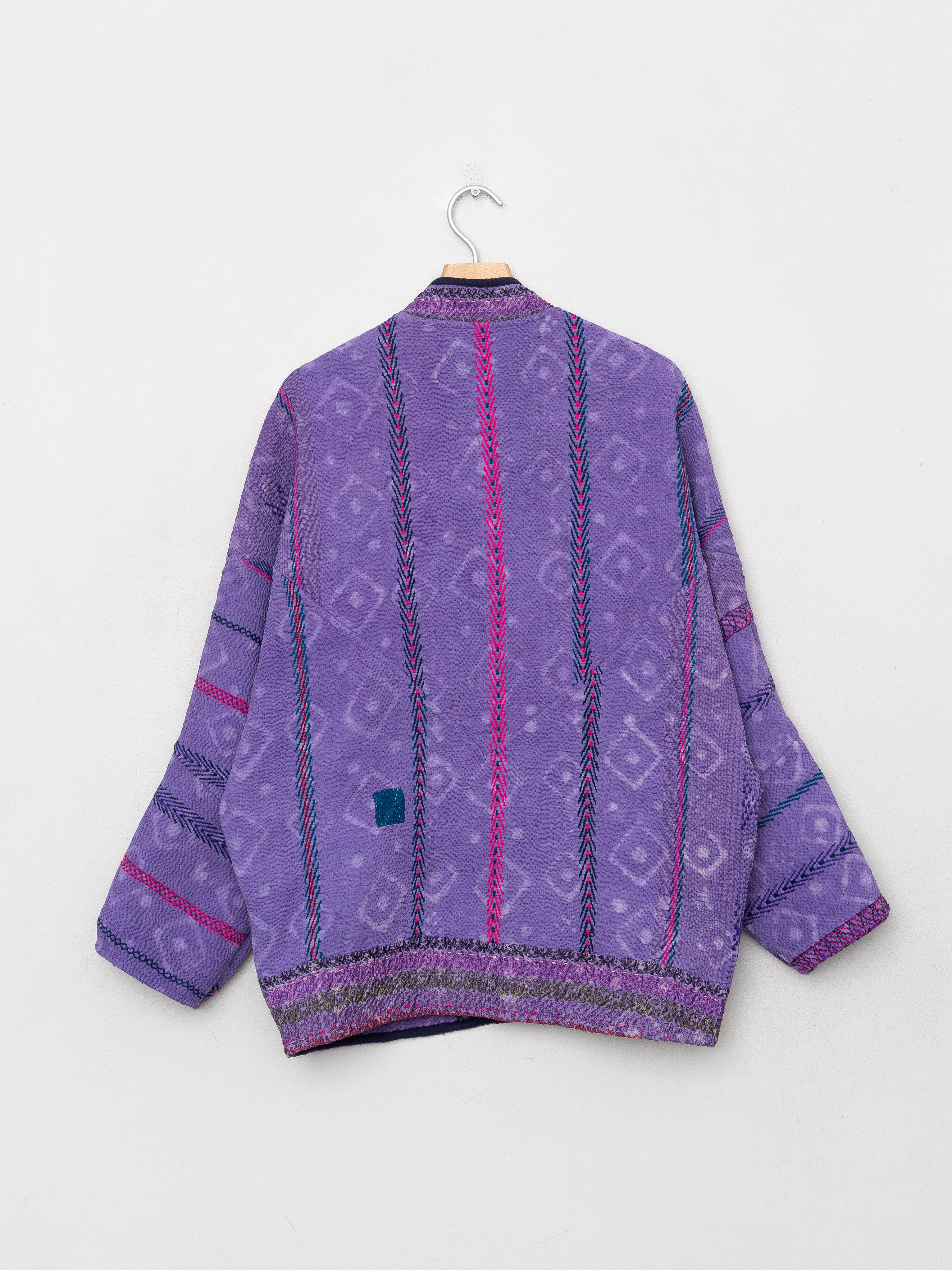 The Ishani Quilted Indigo Kantha Jacket