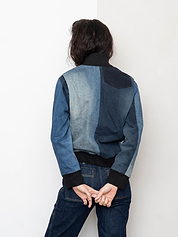 The Veda Denim Bomber Jacket - Small