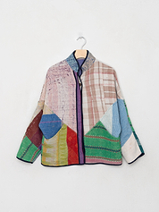 The Ladhiya Petite Quilted Patchwork Kantha Jacket