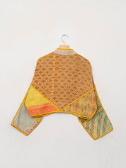 The Kaira Cropped Suzani Quilted Kantha Jacket