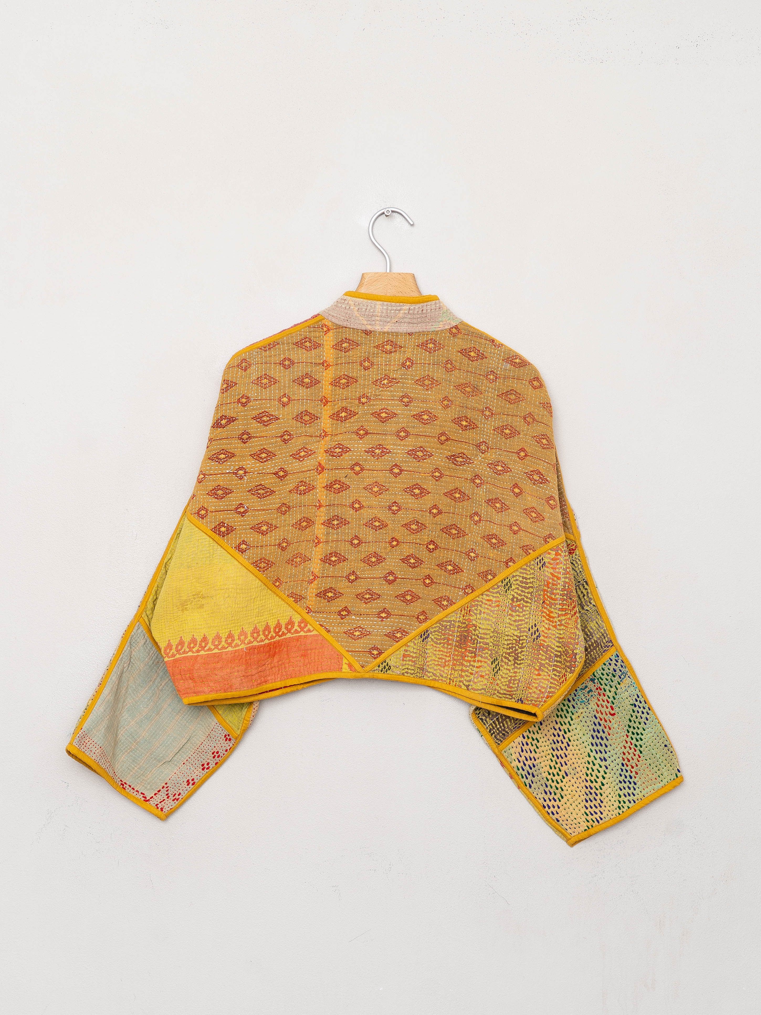The Kaira Cropped Suzani Quilted Kantha Jacket