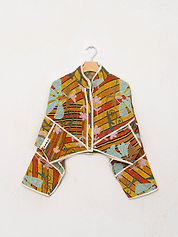 The Kaira Cropped Suzani Quilted Kantha Jacket