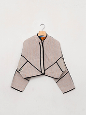 The Kaira Cropped Suzani Cut Out Kantha Jacket