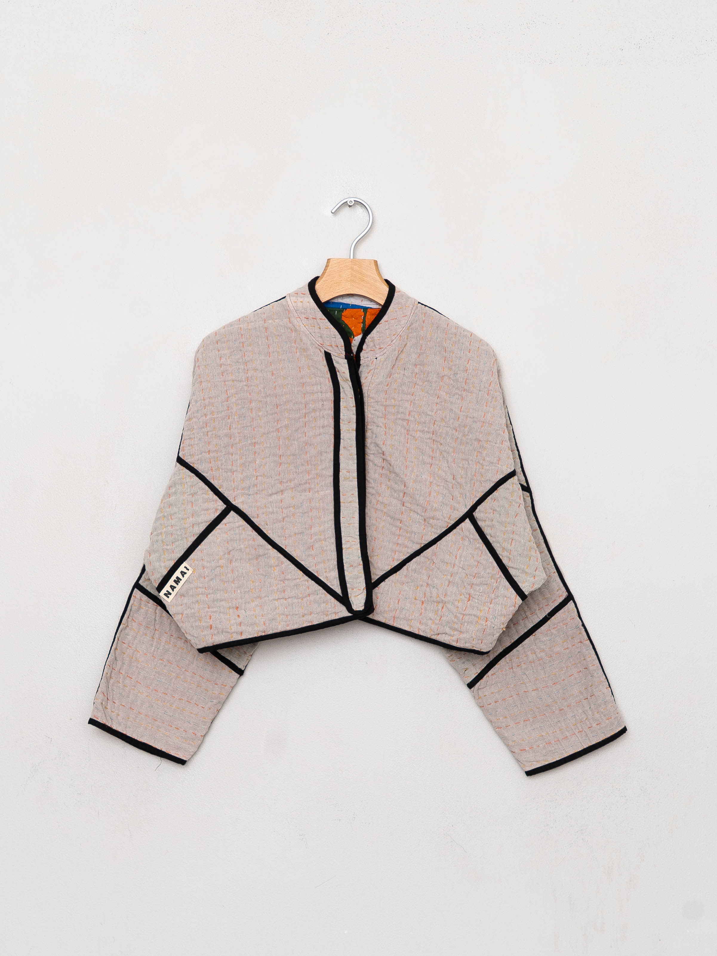 The Kaira Cropped Suzani Cut Out Kantha Jacket