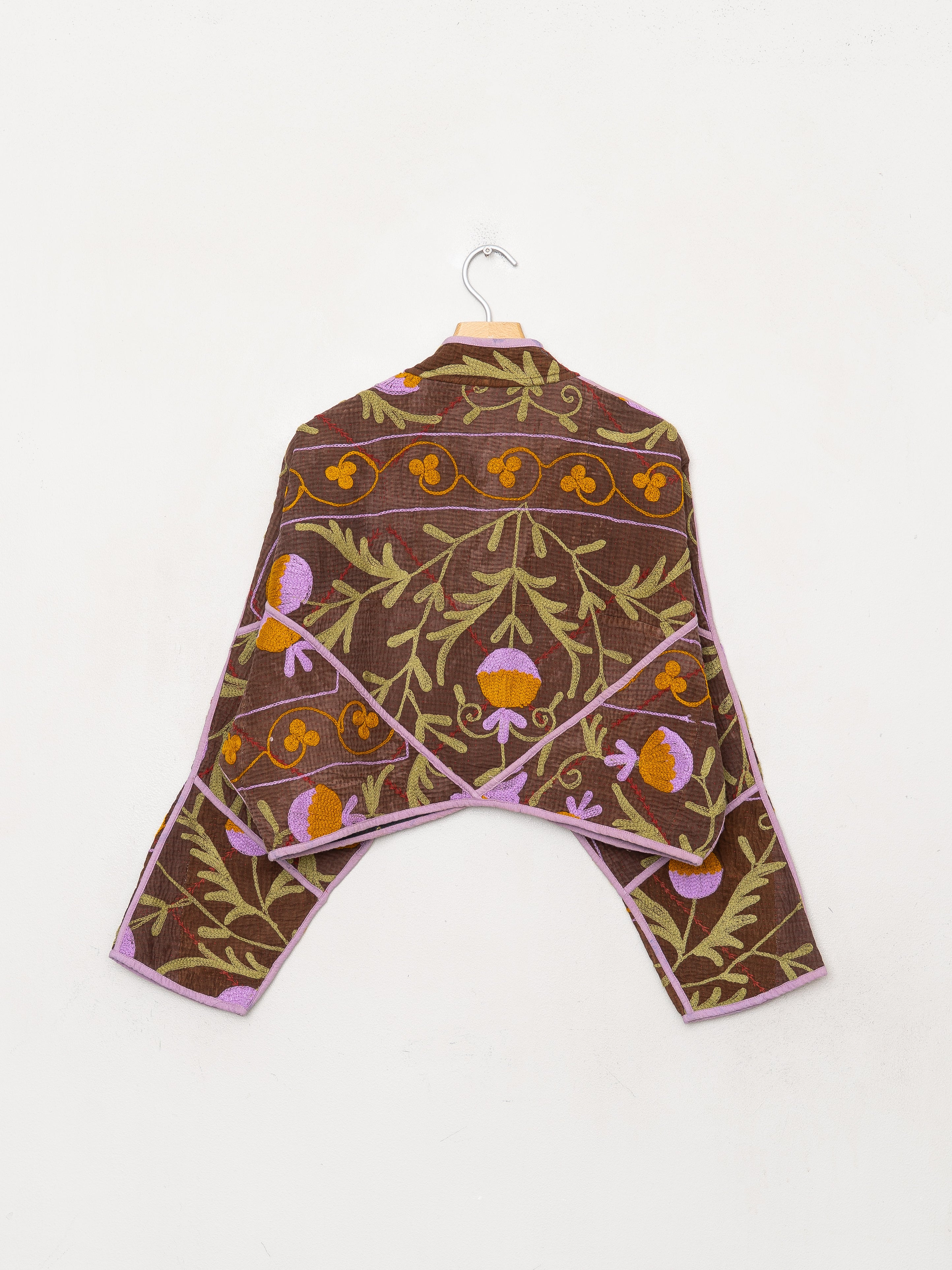 The Kaira Cropped Suzani Quilted Kantha Jacket
