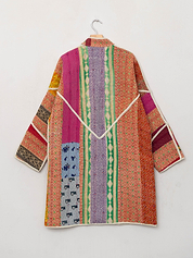 The Sai Quilted Patchwork Kantha Coat
