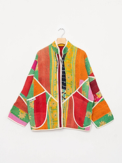 The Ladhiya Quilted Patchwork Kantha Jacket