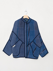 The Ishani Quilted Indigo Kantha Jacket