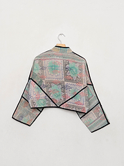 The Kaira Cropped Quilted Patchwork Kantha Jacket
