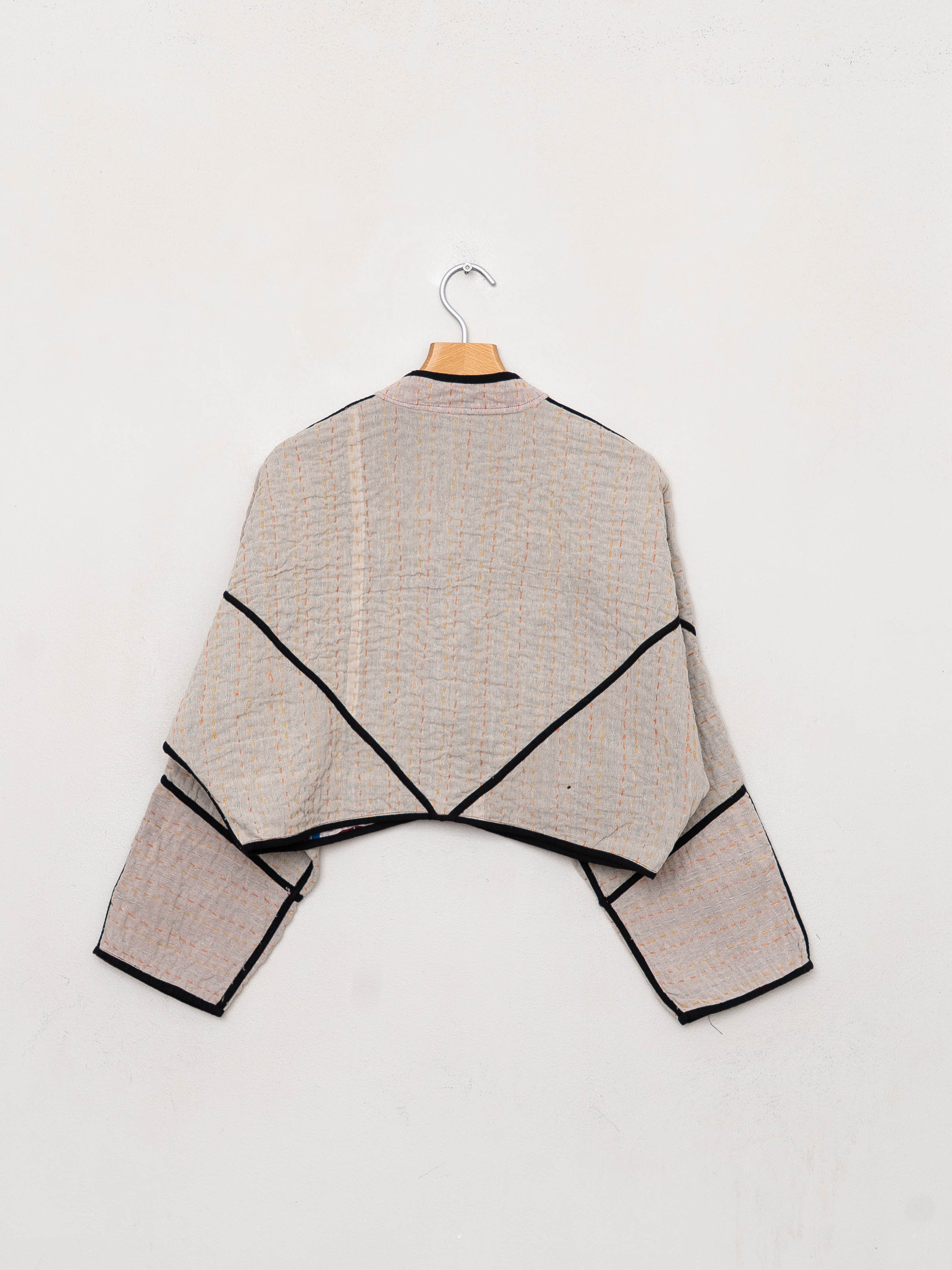 The Kaira Cropped Suzani Cut Out Kantha Jacket