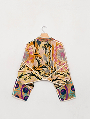 The Kaira Cropped Suzani Quilted Kantha Jacket