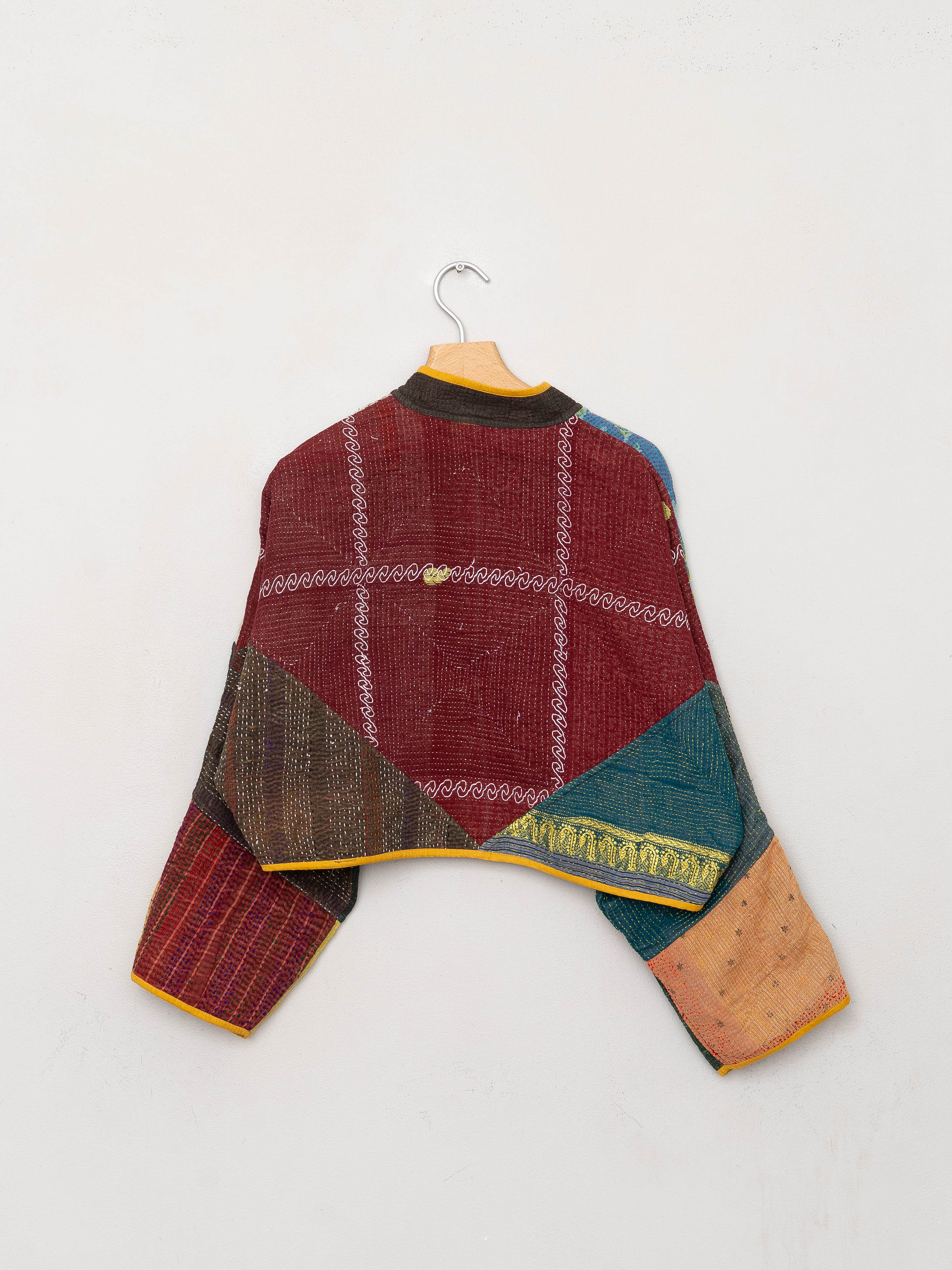 The Kaira Cropped Suzani Quilted Kantha Jacket
