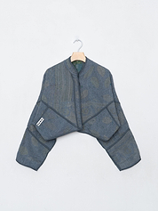 The Kaira Cropped Quilted Indigo Kantha Jacket