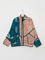 The Ladhiya Petite Quilted Patchwork Kantha Jacket