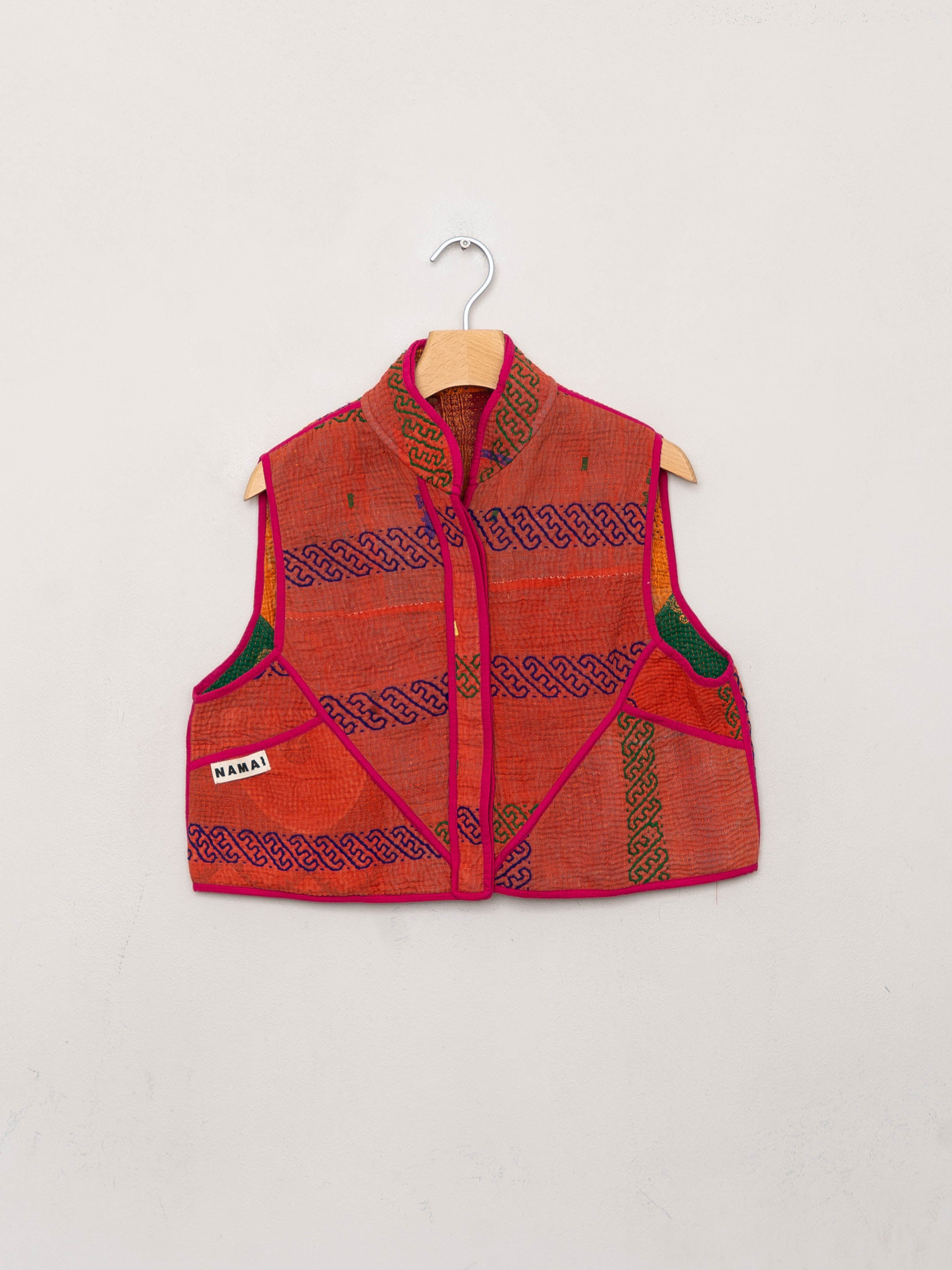The Kaira Quilted Patchwork Kantha Vest