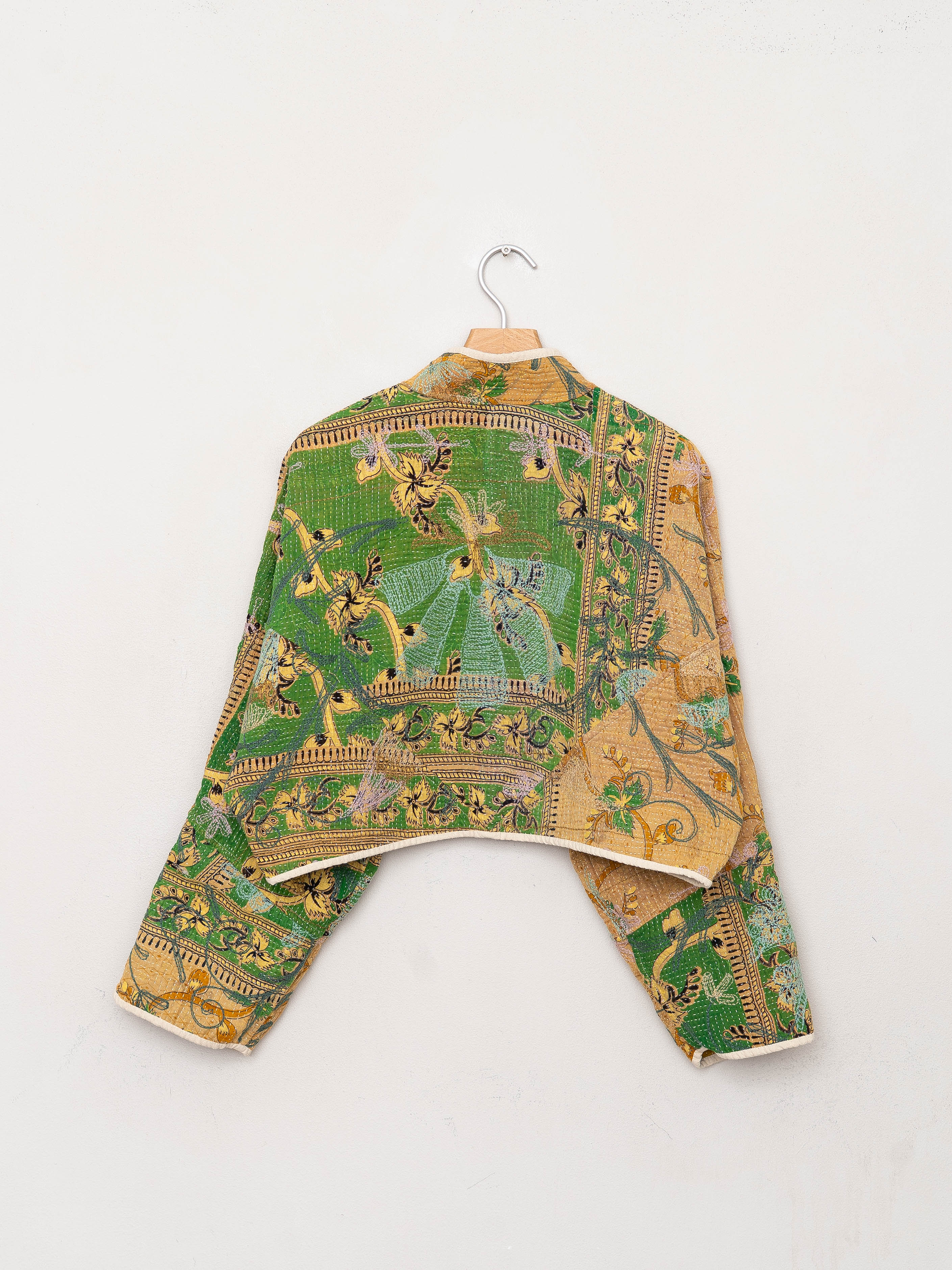 The Kaira Cropped Suzani Quilted Kantha Jacket