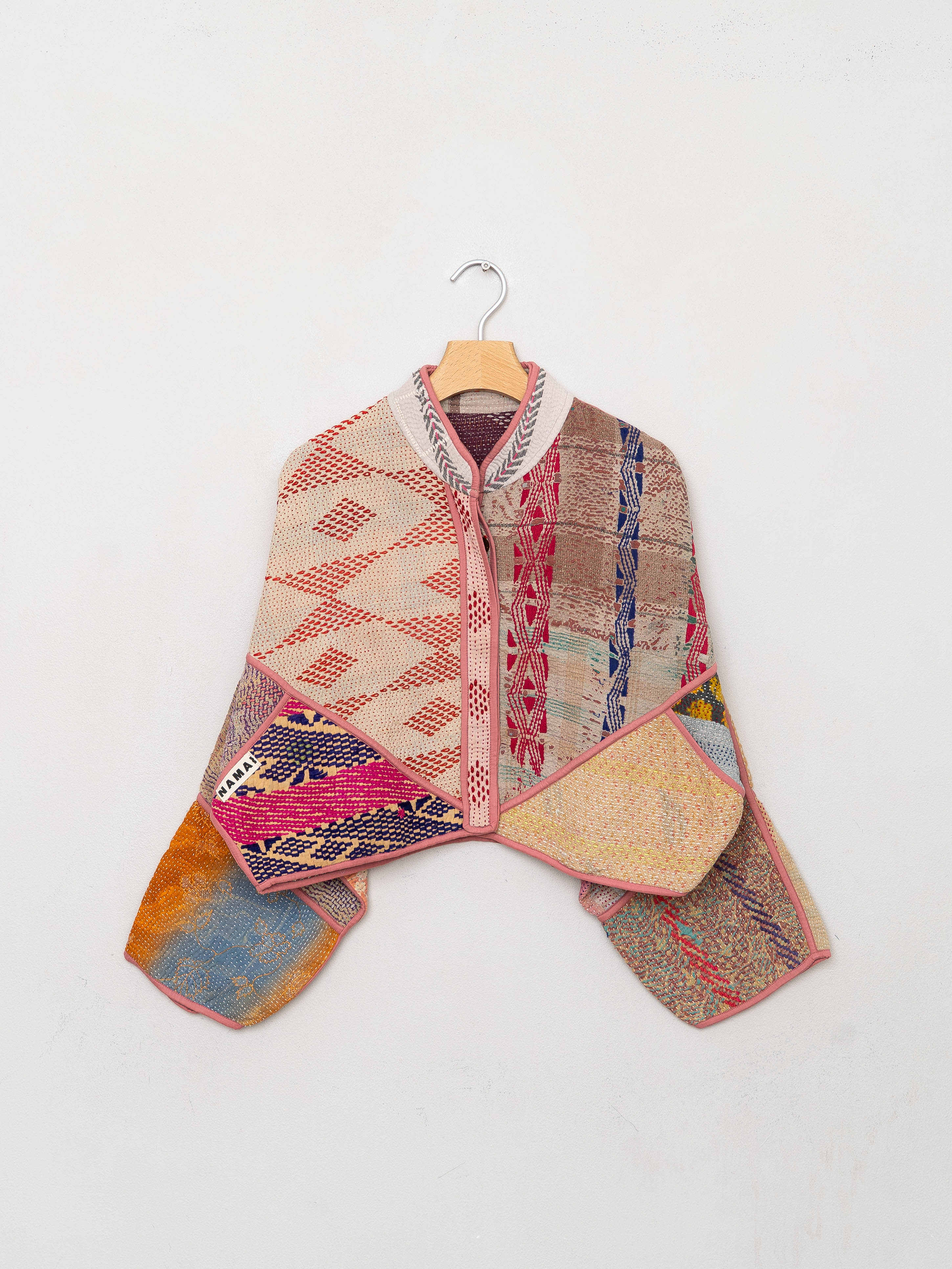 The Kaira Cropped Suzani Quilted Kantha Jacket