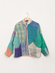 The Ladhiya Petite Quilted Patchwork Kantha Jacket