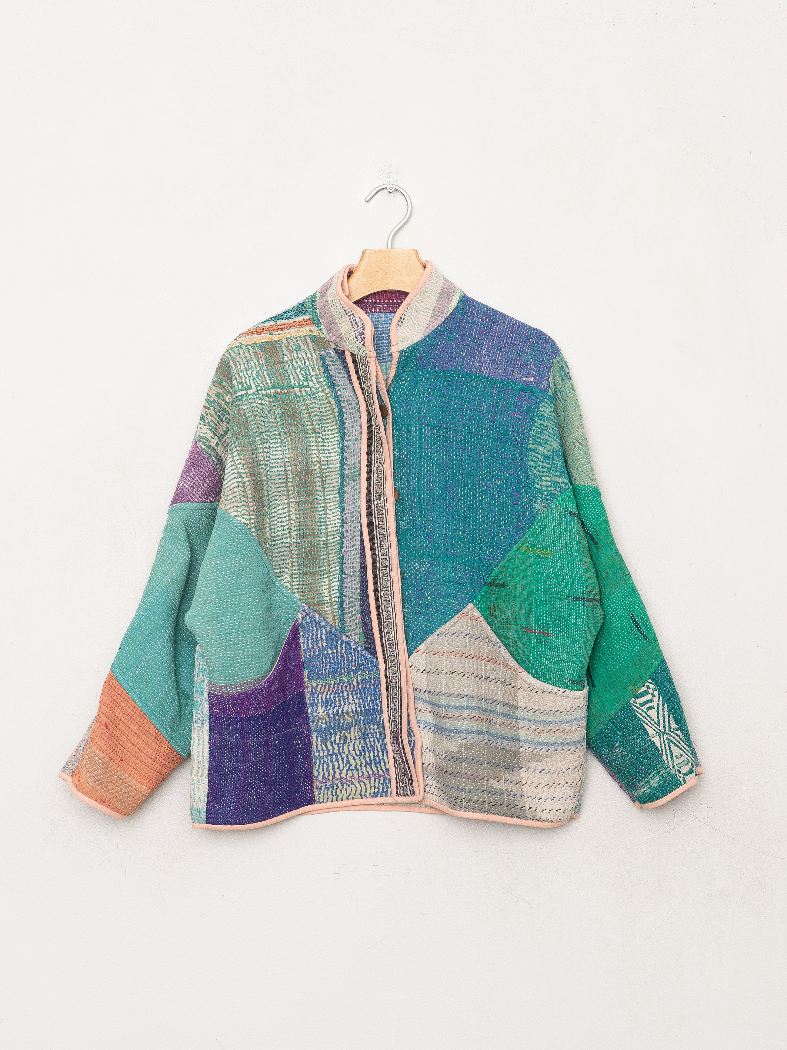 The Ladhiya Petite Quilted Patchwork Kantha Jacket
