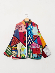 The Ladhiya Quilted Patchwork Kantha Jacket