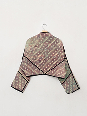 The Kaira Cropped Quilted Patchwork Kantha Jacket