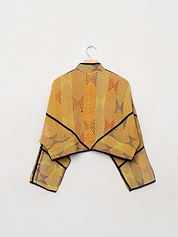 The Kaira Cropped Quilted Patchwork Kantha Jacket