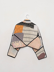 The Kaira Cropped Quilted Patchwork Kantha Jacket