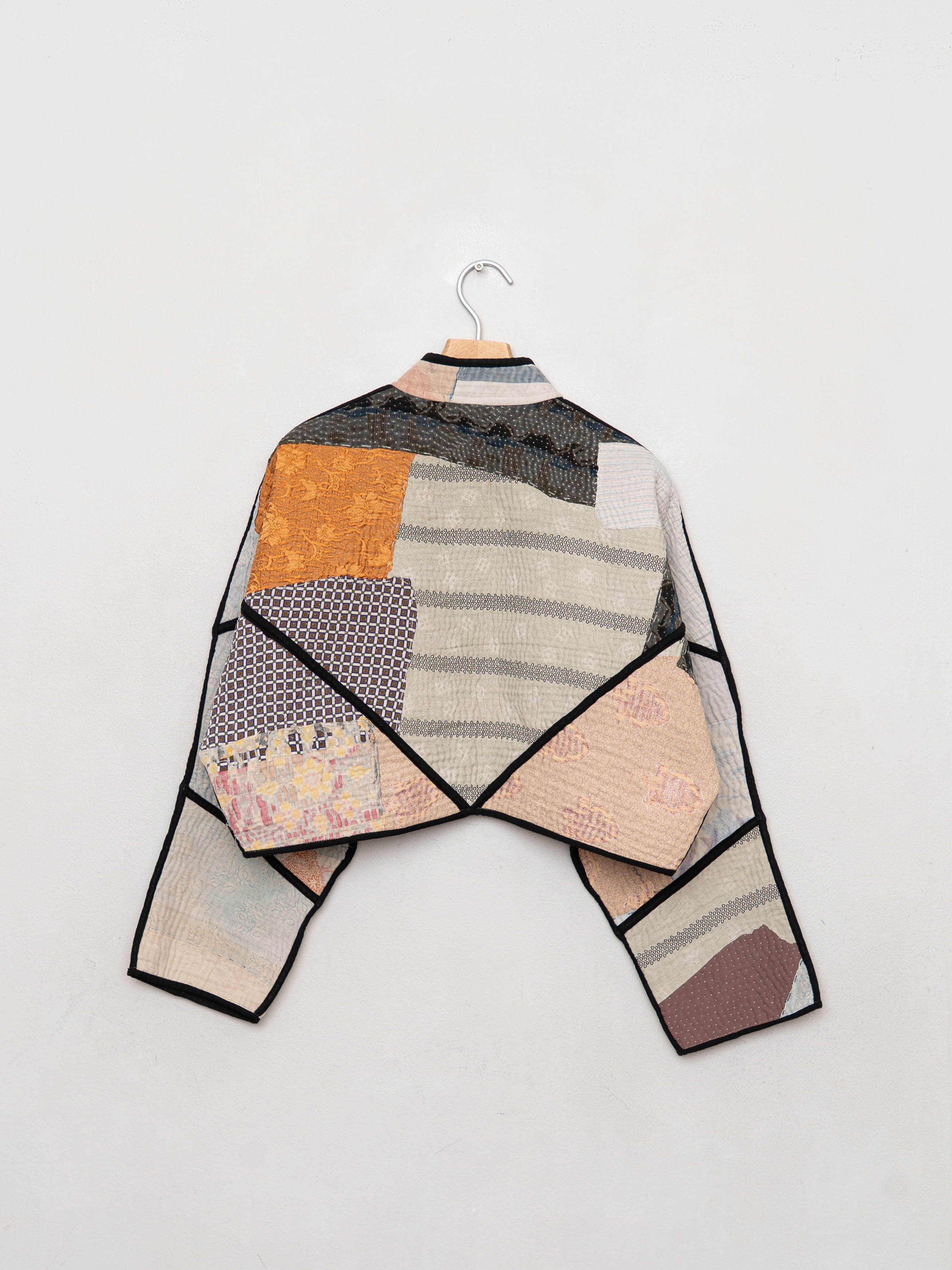 The Kaira Cropped Quilted Patchwork Kantha Jacket