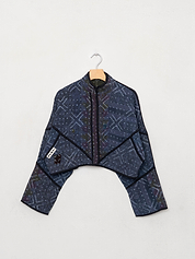 The Kaira Cropped Quilted Indigo Kantha Jacket