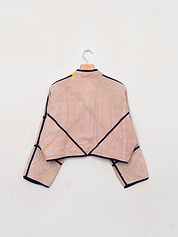 The Kaira Cropped Suzani Cut Out Kantha Jacket