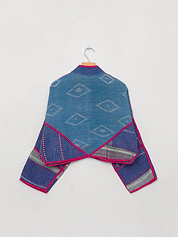 The Kaira Cropped Quilted Patchwork Kantha Jacket