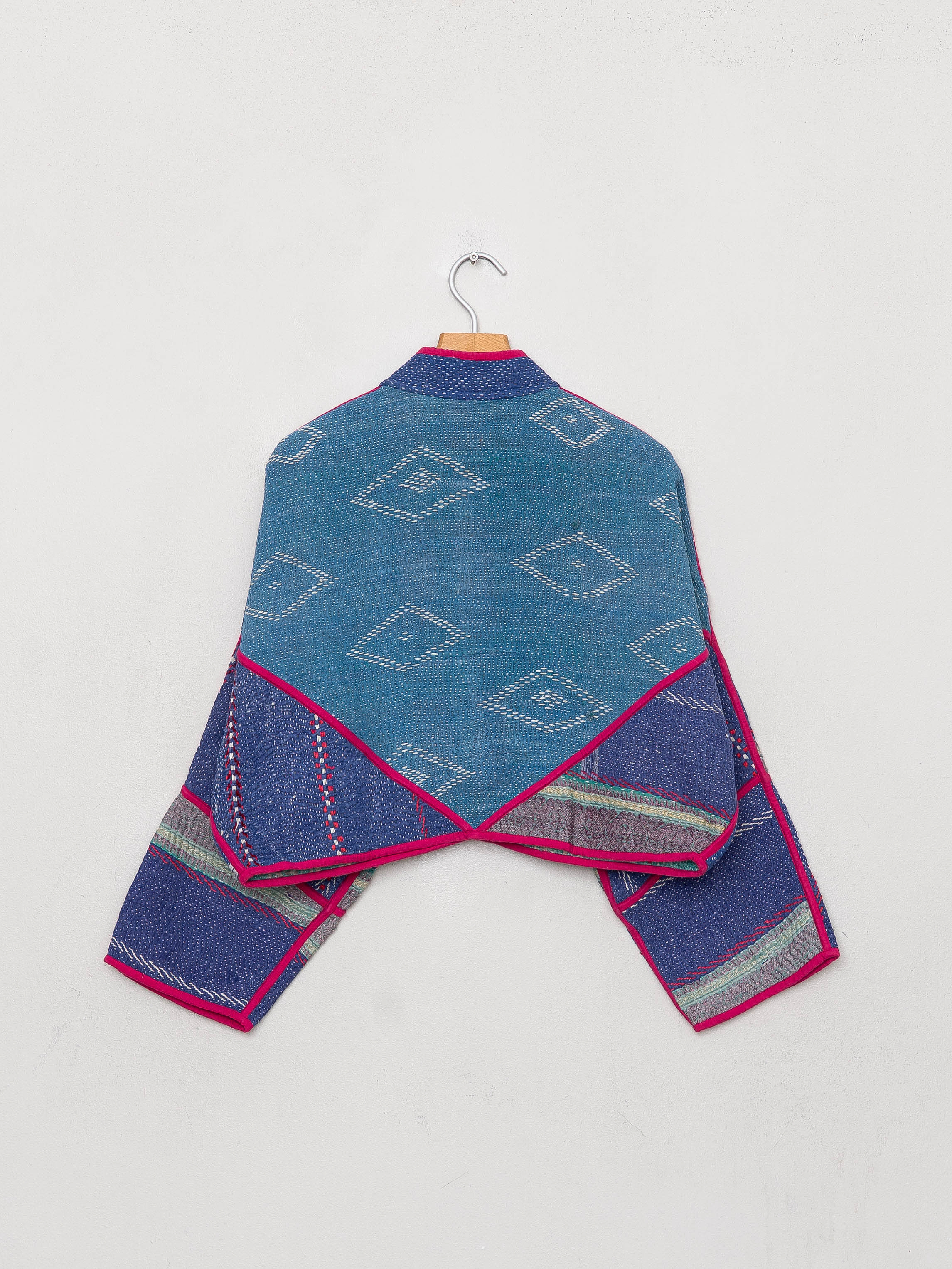 The Kaira Cropped Quilted Patchwork Kantha Jacket