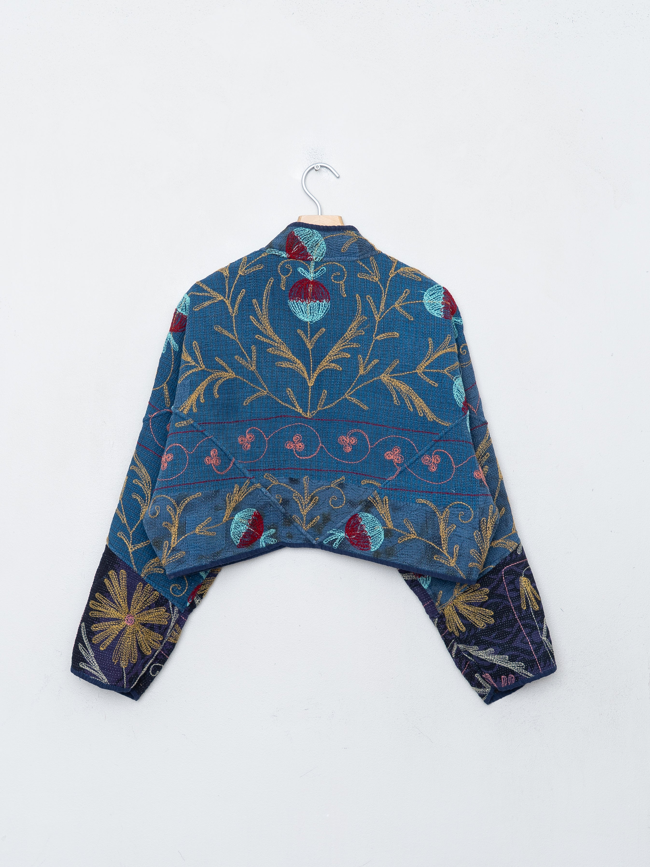 The Kaira Cropped Suzani Quilted Kantha Jacket