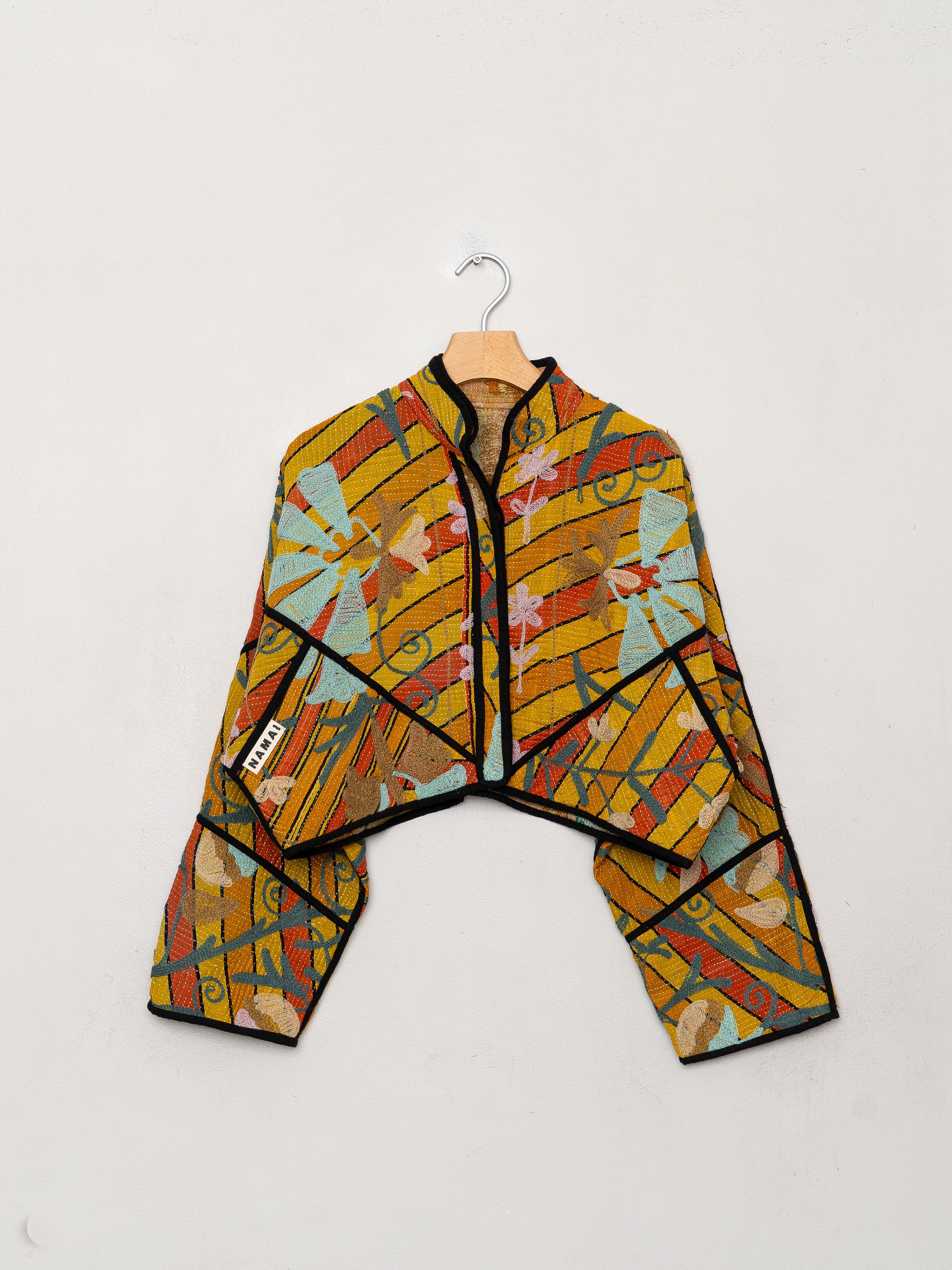 The Kaira Cropped Suzani Quilted Kantha Jacket