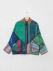 The Ladhiya Petite Quilted Patchwork Kantha Jacket