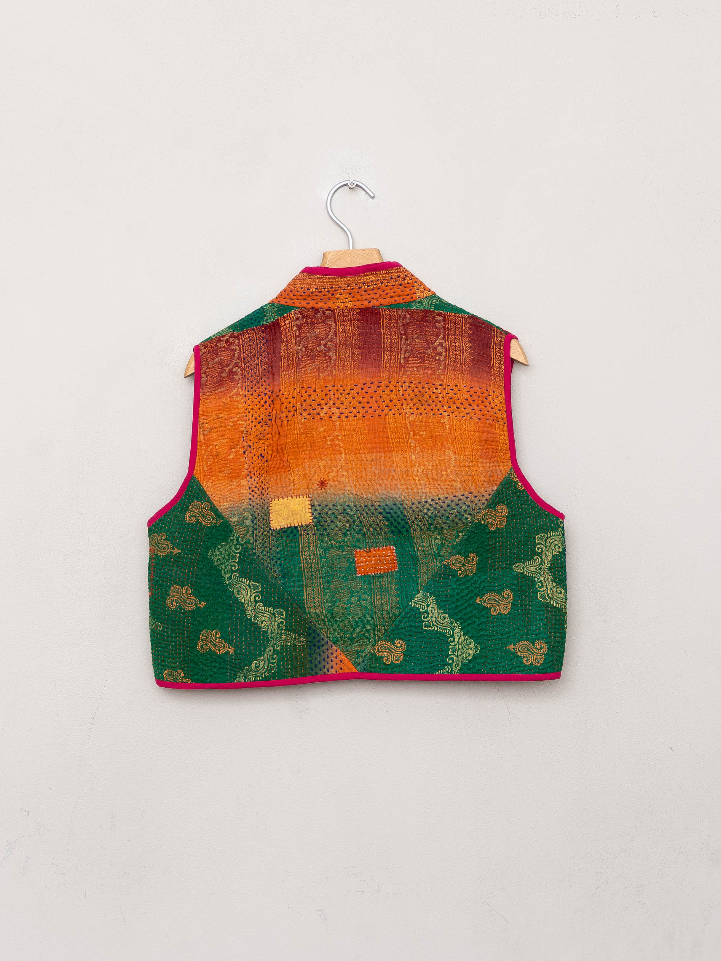 The Kaira Quilted Patchwork Kantha Vest