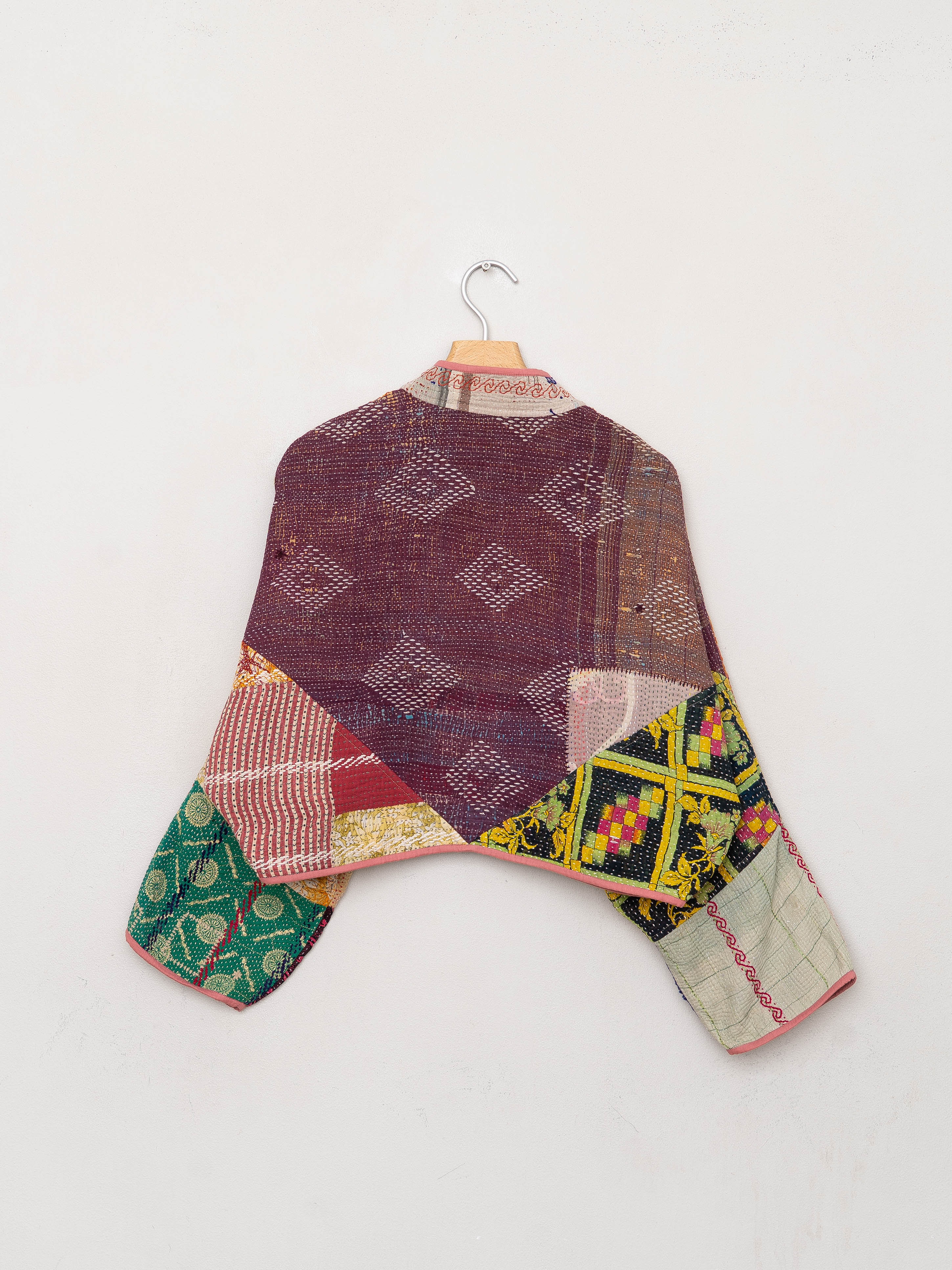 The Kaira Cropped Suzani Quilted Kantha Jacket