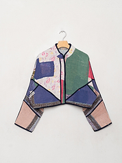 The Kaira Cropped Quilted Patchwork Kantha Jacket Wholesale