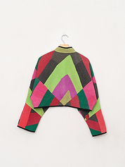 The Kaira Cropped Quilted Patchwork Kantha Jacket
