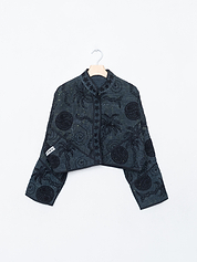 The Kaira Cropped Suzani Quilted Kantha Jacket