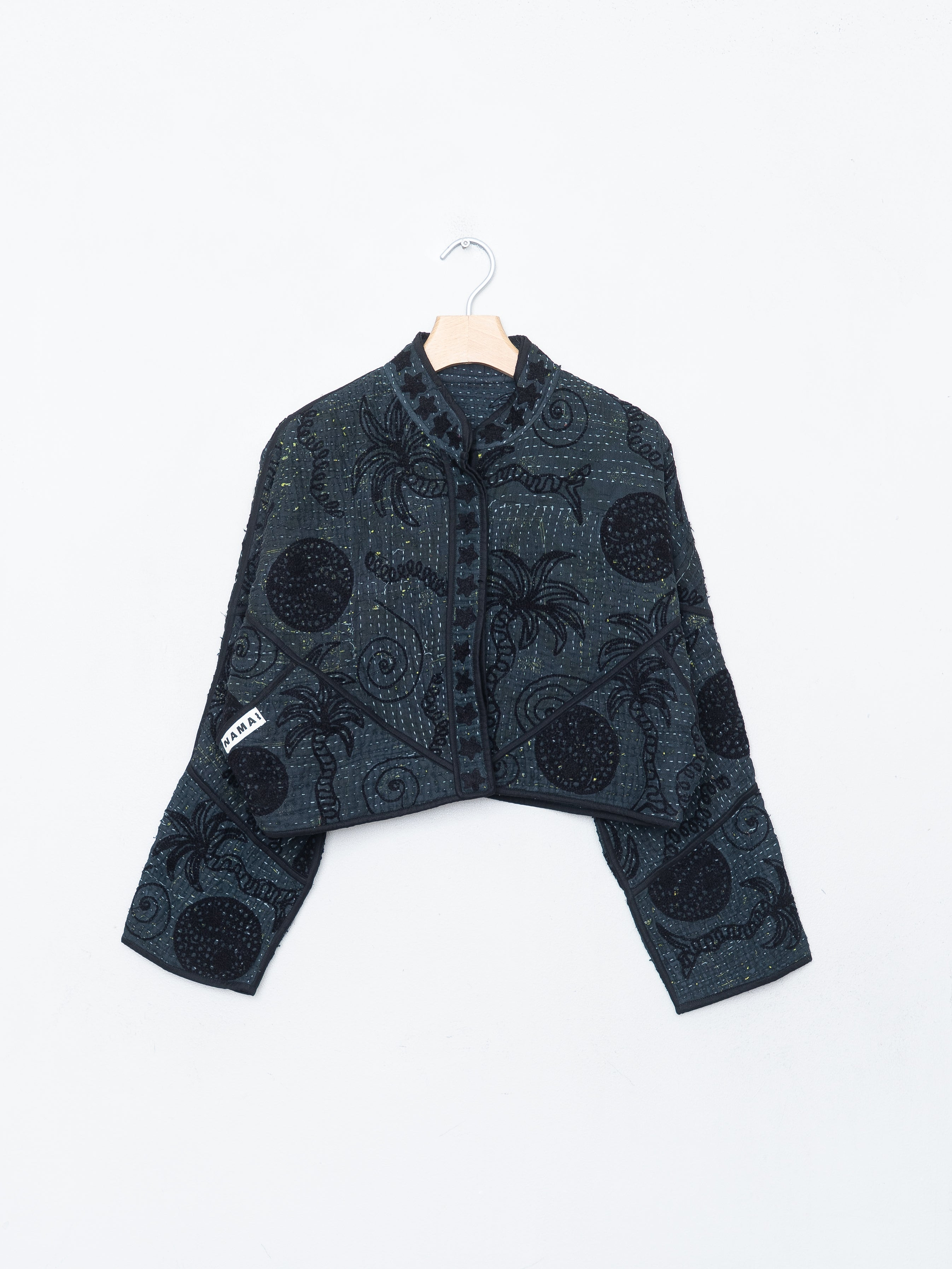 The Kaira Cropped Suzani Quilted Kantha Jacket