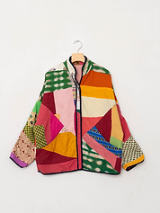 The Ladhiya Quilted Patchwork Kantha Jacket