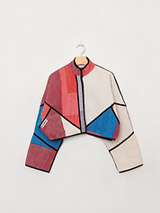 The Kaira Cropped Quilted Patchwork Kantha Jacket