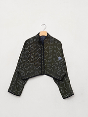 The Kaira Cropped Quilted Indigo Kantha Jacket