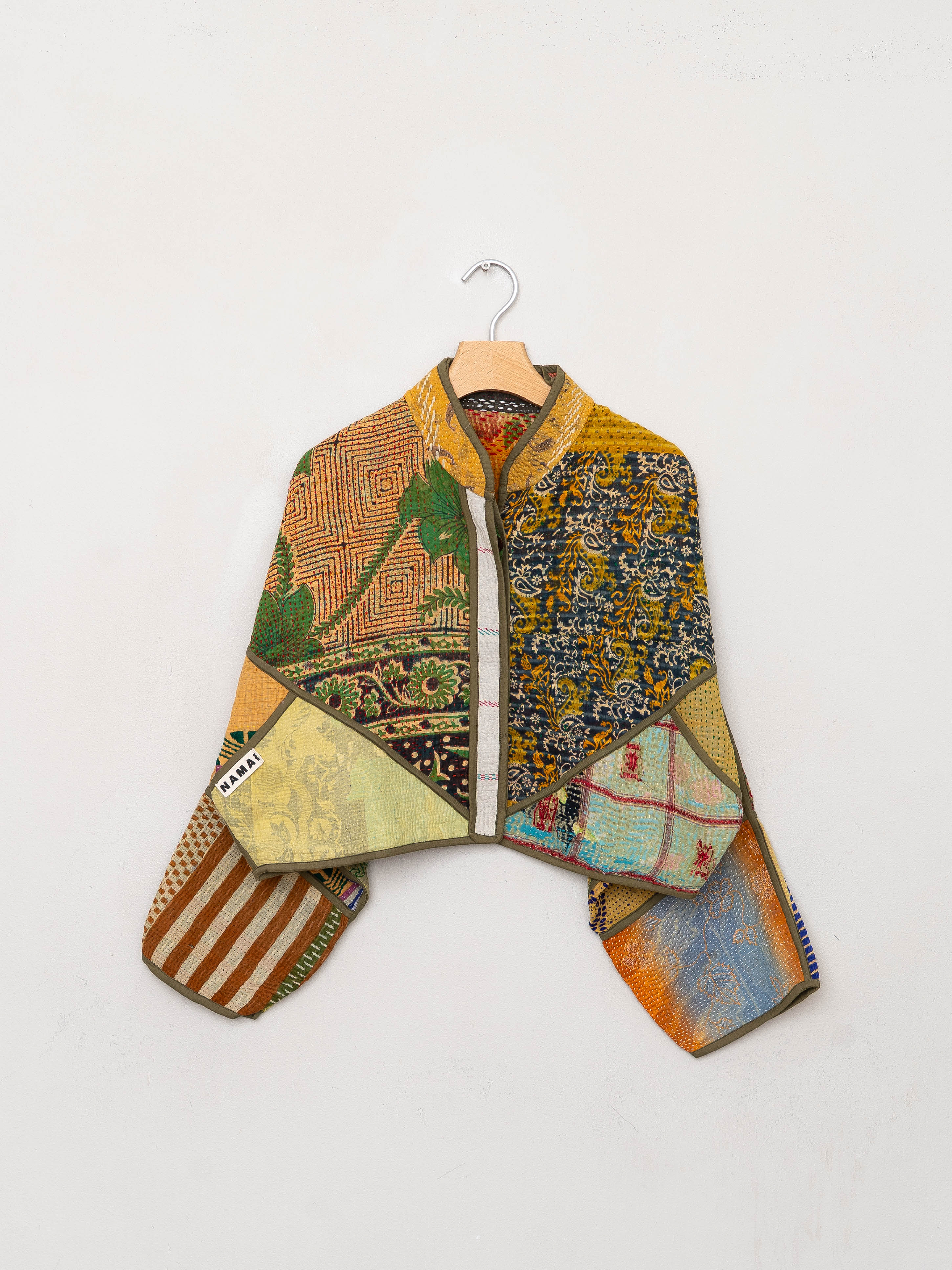 The Kaira Cropped Suzani Quilted Kantha Jacket
