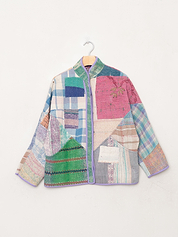 The Ladhiya Petite Quilted Patchwork Kantha Jacket