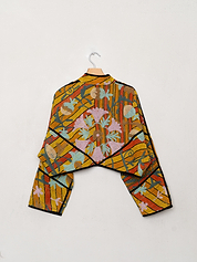 The Kaira Cropped Suzani Quilted Kantha Jacket